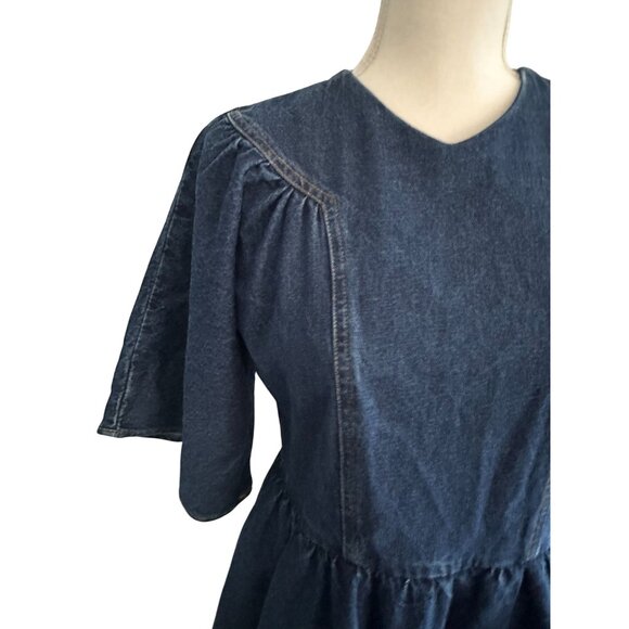STATEMENTS BY ESTHER Denim Modest A Line Dress Size Medium - Picture 4 of 10